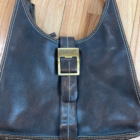Kenneth Cole "distressed style leather" Boho Purse Y2K - Picture 9 of 9